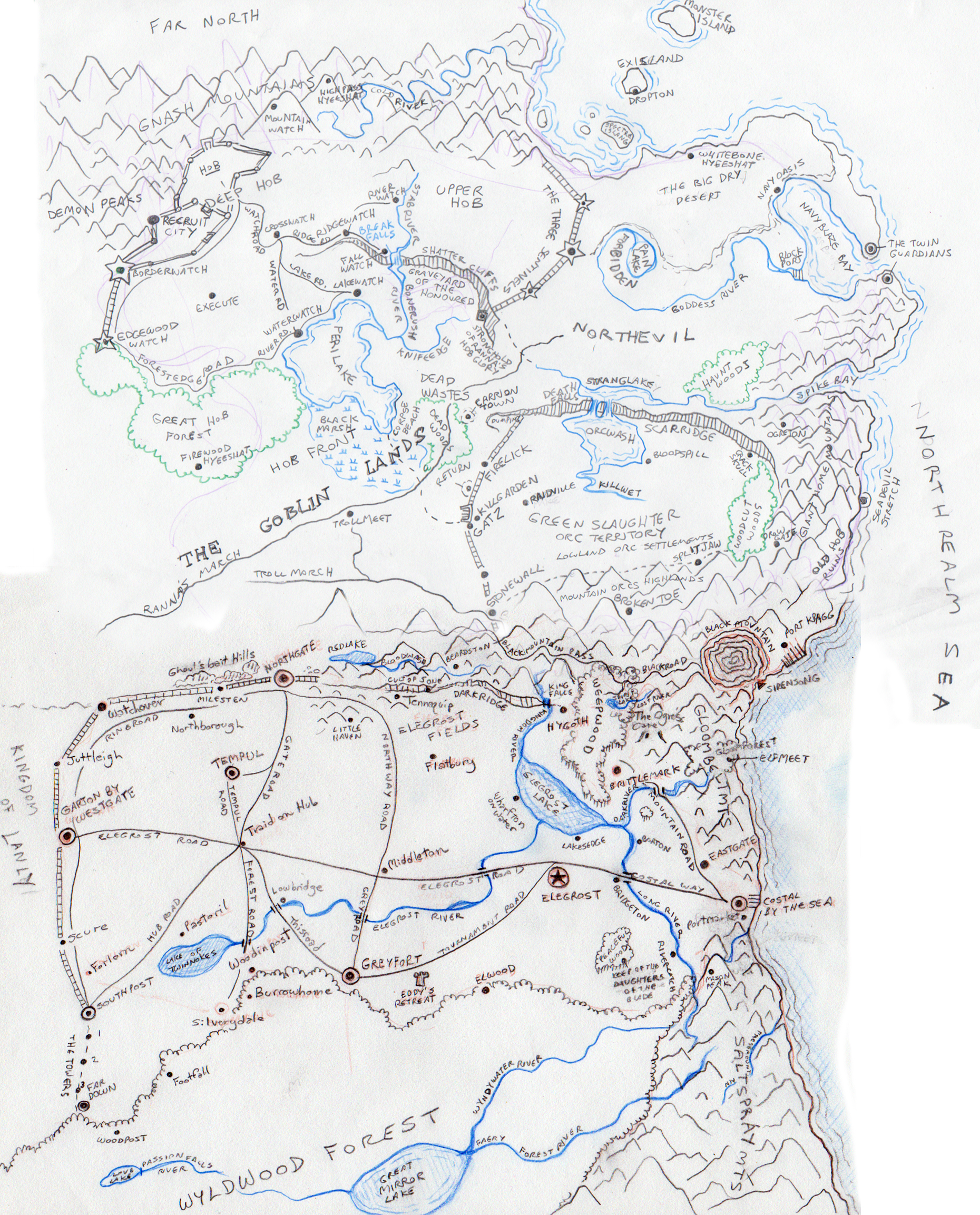 Map of Elegrost and GoblinLands